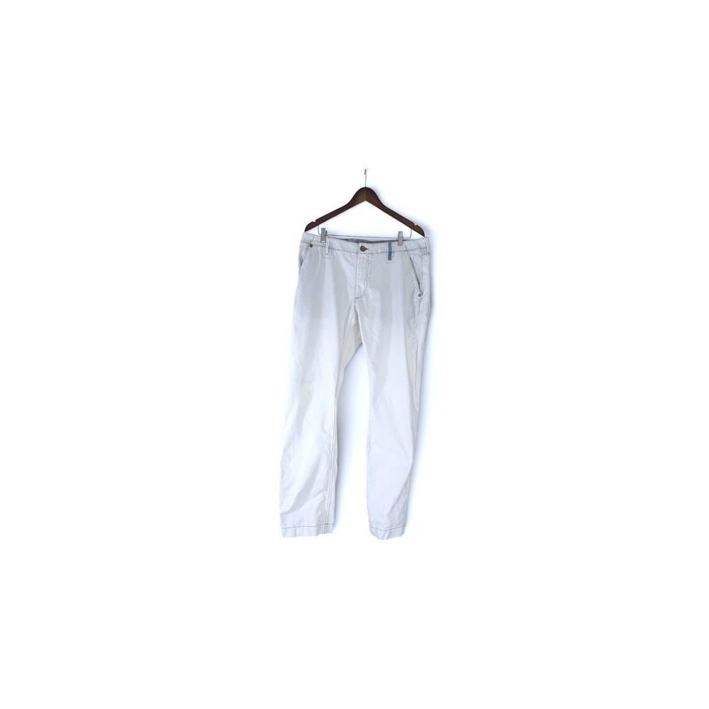 Robert Graham Slim Jim Pants Mens 38 Off White Cotton Casual Trousers Cream